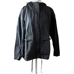 Eileen Fisher Organic‎ Cotton Nylon Hooded Utility Jacket Black S